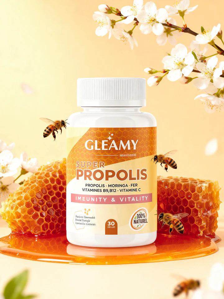 GLEAMY Super Propolis tableau composition propolis moringa acides aminés vitamines - novaparapharmacie