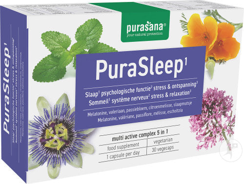 Purasana Purasleep 30 Vegacaps complément alimentaire sommeil naturel mélatonine plantes relaxantes gélules végétales - novaparapharmacie