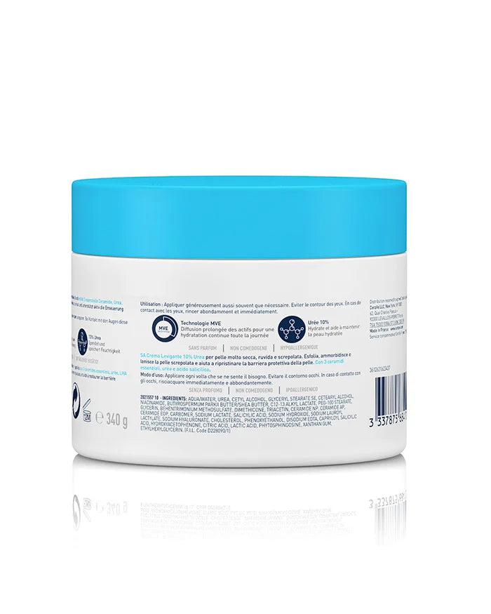 CERAVE SA Crème Anti-Rugosités emballage dos lissage intensif acide salicylique céramides composition actifs exfoliants - novaparapharmacie