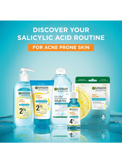 Garnier Fast Clear Booster Serum Acide Salicylique 15ml routine acide salicylique peau acnéique application quotidienne - novaparapharmacie