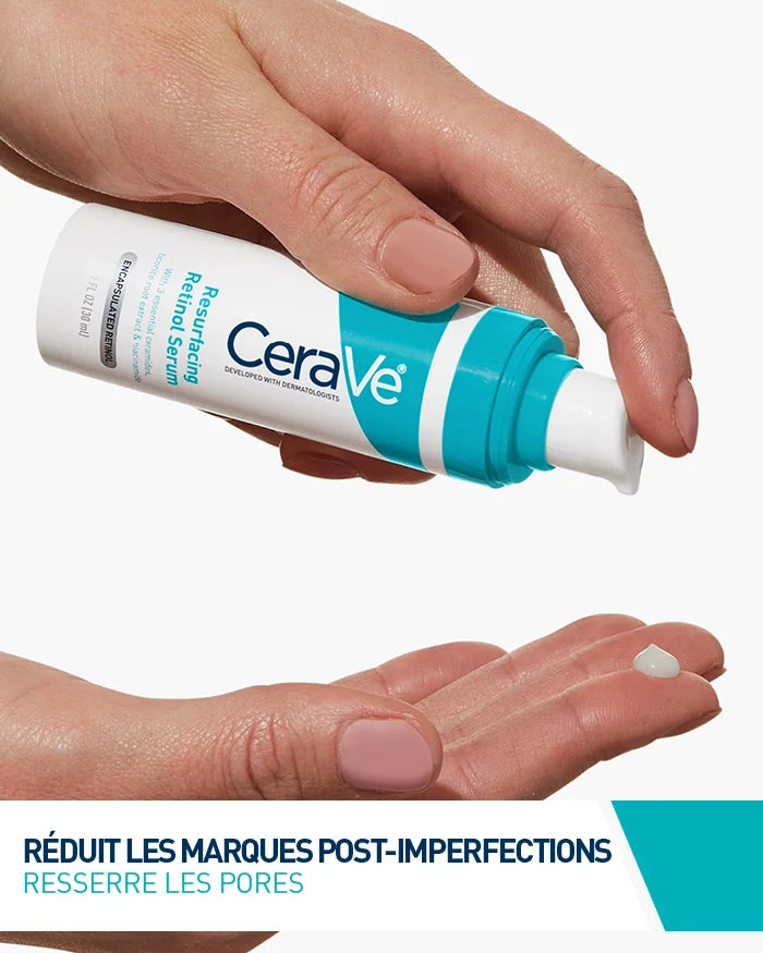 CERAVE Sérum Rétinol texture bénéfices anti-marques renouvellement cutané rétinol céramides niacinamide fluide léger - novaparapharmacie