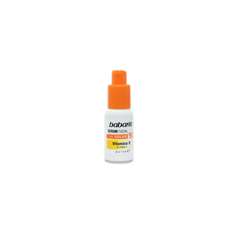 BABARIA Sérum Solaire Visage Vitamin D SPF 50+ 30ml sérum protection solaire SPF 50+ vitamin D texture sérum anti-âge UVA UVB - novaparapharmacie