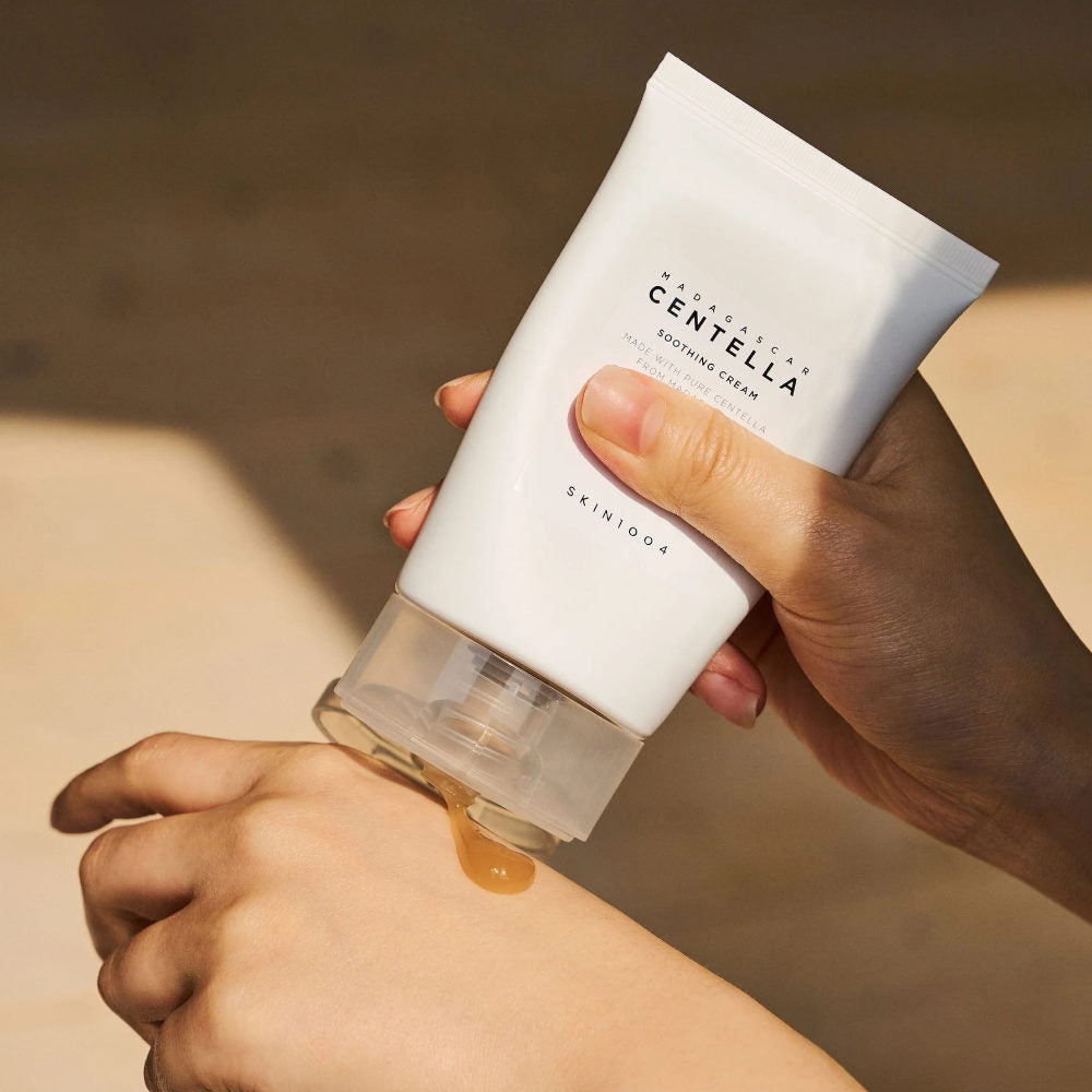 Texture gel-crème Skin1004 Madagascar Centella Soothing Cream légère rafraîchissante apaisante centella - novaparapharmacie