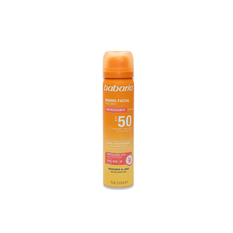 BABARIA Spray Visage Protecteur Mist SPF50+ 75ml protection solaire très haute hydratation texture brume légère - novaparapharmacie