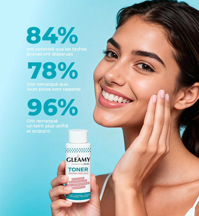 GLEAMY Toner Micro-Peeling formule acide hyaluronique hydrate repulpe atténue rides - novaparapharmacie