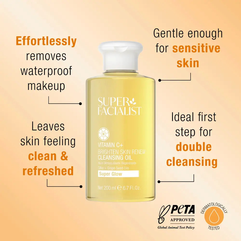 Super Facialist Vitamin C+ Cleansing Oil 200ml huile nettoyante visage vitamine C antioxydante éclat - novaparapharmacie