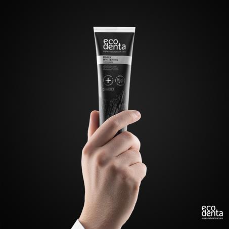 ECODENTA 100ml Dentifrice Blanchissant Charbon Actif application blancheur naturel élimine taches - novaparapharmacie