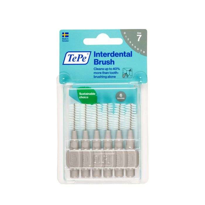 TEPE Pack 6 Brossettes Interdentaires Taille 7 nettoyage espaces interdentaires moyens-larges fil gainé - novaparapharmacie