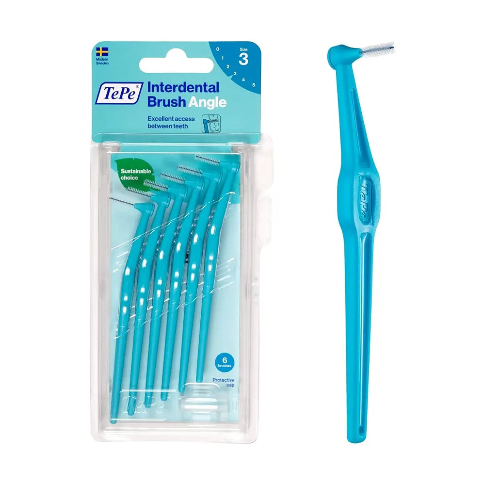 TEPE 6 pièces Brossettes Interdentaires Angle 0.6mm Taille 3 Bleu hygiène bucco-dentaire - novaparapharmacie