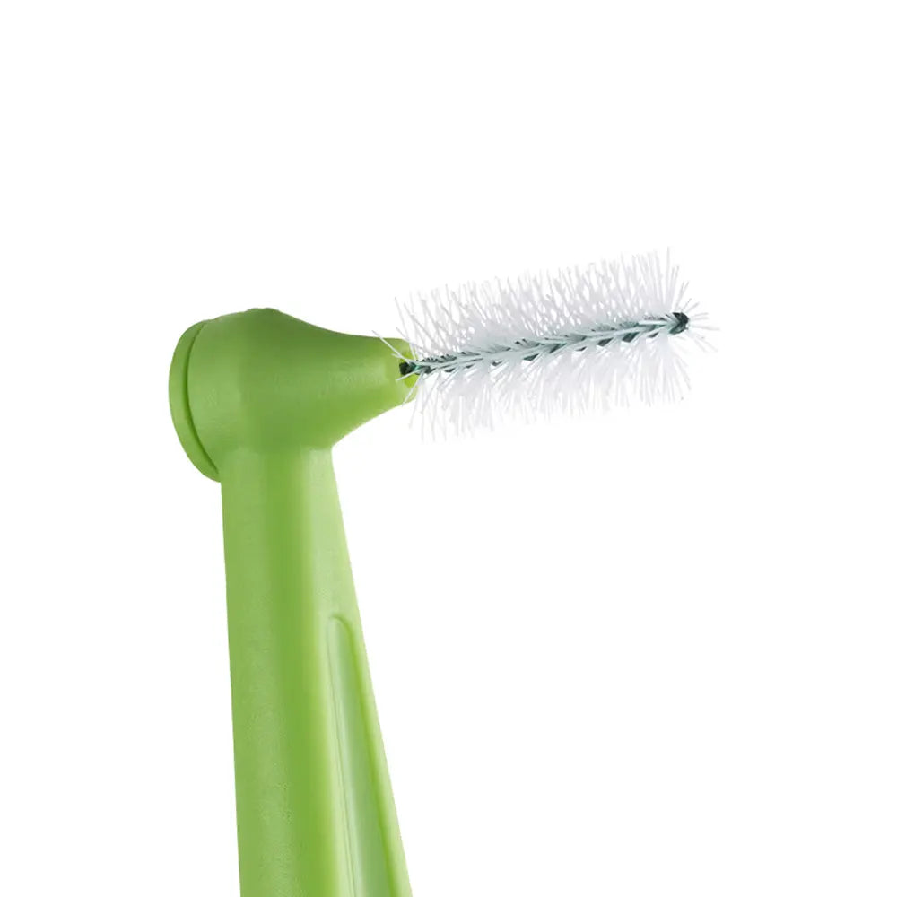 Brossettes TEPE Interdentaires Angle 0.8mm Taille 5 Vert 6 pièces tête coudée - novaparapharmacie
