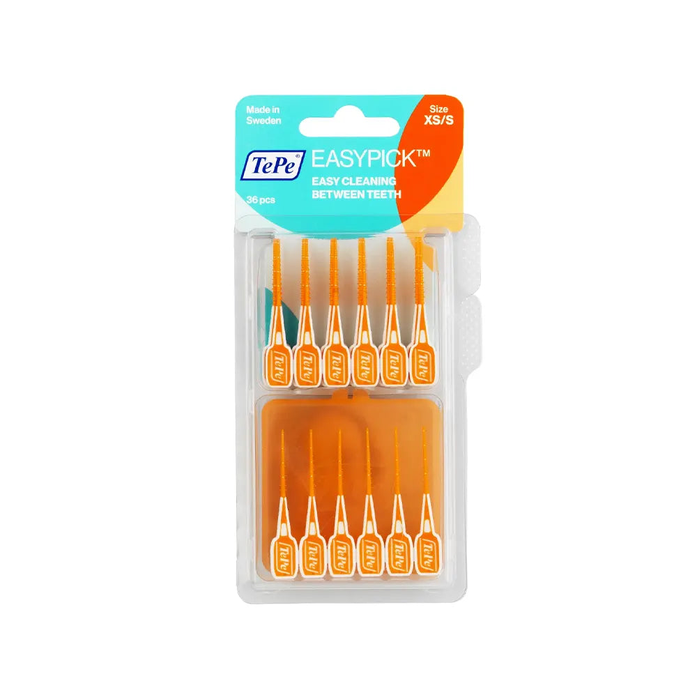 TEPE 36 pièces EasyPick Taille XS/S Orange bâtonnets interdentaires hygiène bucco-dentaire - novaparapharmacie