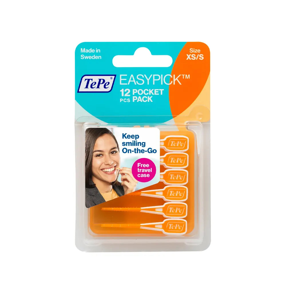 Silicone TePe EasyPick 12 Pièces Taille XS/S Orange bâtonnets interdentaires nettoyage   - novaparapharmacie