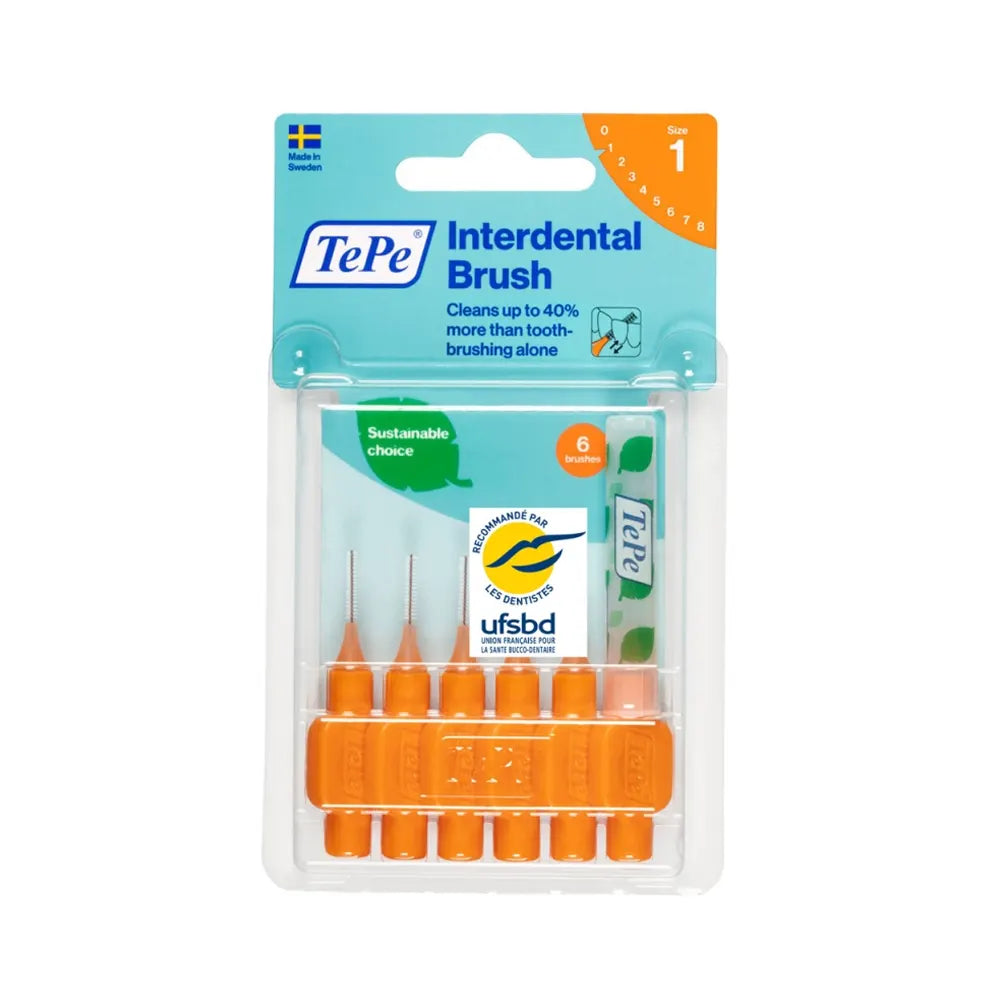 Orange TEPE Brossettes Interdentaires 0.45mm Taille 1 6 pièces hygiène bucco-dentaire - novaparapharmacie

