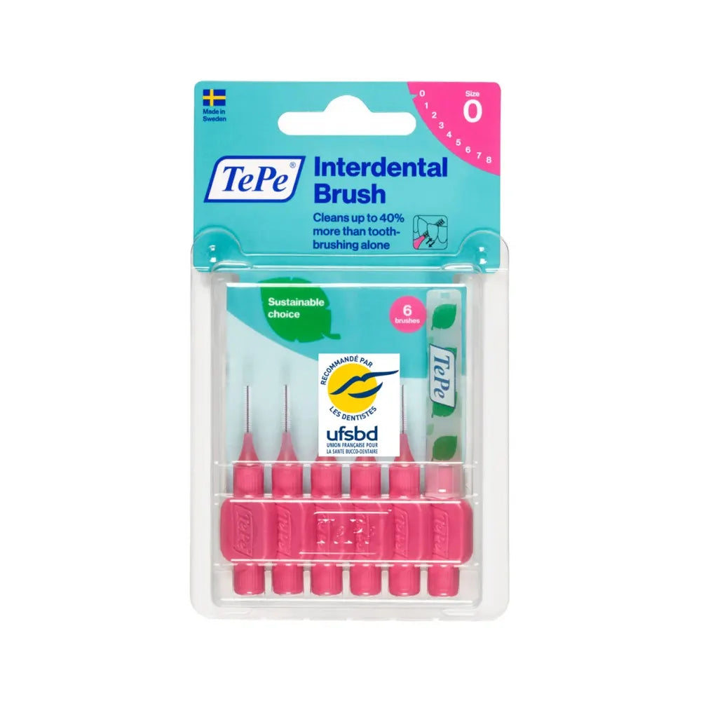 TEPE 6 pièces Brossettes Interdentaires 0.4mm Taille 0 Rose hygiène bucco-dentaire - novaparapharmacie
