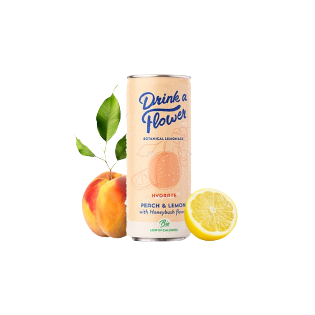 DRINK A FLOWER Botanical Lemonade Hydrate Peach and Lemon 25cl boisson naturelle artisanale hydratante fruitée - novaparapharmacie