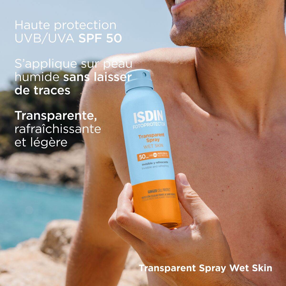 ISDIN Fotoprotector Transparent Spray Wet Skin SPF50 250ml - Protection Solaire Peau Mouillée - Nova Parapharmacie