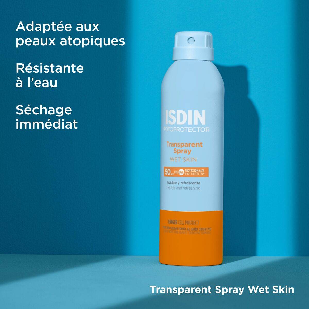 ISDIN Fotoprotector Transparent Spray Wet Skin SPF50 250ml - Protection Solaire Peau Mouillée - Nova Parapharmacie