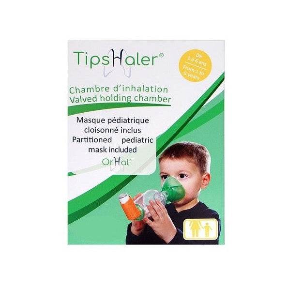 Tipshaler Masque Pédiatrique Cloisonné 1-6ans chambre inhalation enfant aérosol-doseur traitement respiratoire asthme - novaparapharmacie