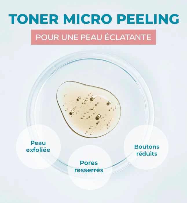 GLEAMY Toner Micro-Peeling formule acide hyaluronique hydrate repulpe atténue rides - novaparapharmacie