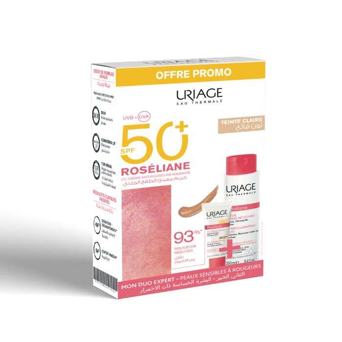 URIAGE COFFRET ROSELIANE CC CREME SPF 50+ ROSELIANE DERMO NETTOYANT 250ML | Nova Para