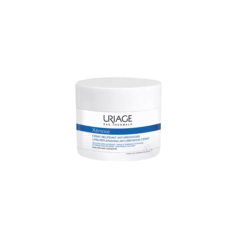  URIAGE Xémose Cérat Relipidant Anti-irritations 200ml tube blanc bleu soin réparateur haute tolérance peaux sèches - novaparapharmacie
