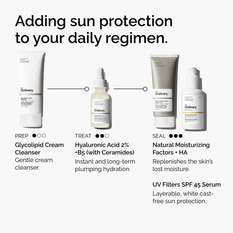 THE ORDINARY Suncare Sunscreen UV Filtres SPF45 Serum 60ml sérum protection solaire SPF 45 texture sérum fini invisible léger - novaparapharmacie