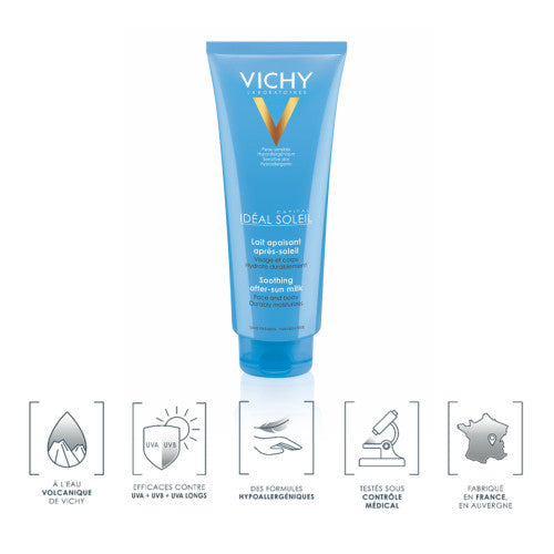 VICHY Capital Soleil Lait Après-Soleil application réparation intense hydratation apaisement eau thermale corps quotidien - novaparapharmacie