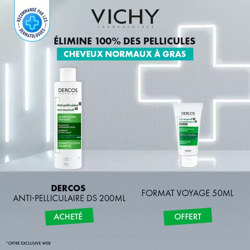 Vichy Dercos Technique Anti-Pelliculaire Shampooing Traitant Cheveux Normaux À Gras 200ml nova parapharmacie prix maroc casablanca