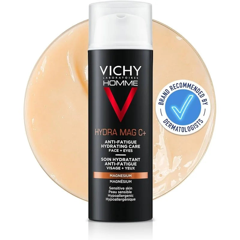VICHY Homme Hydra Mag C+ vue alternative soin hydratant anti-fatigue visage yeux vitamine C magnésium eau thermale homme - novaparapharmacie