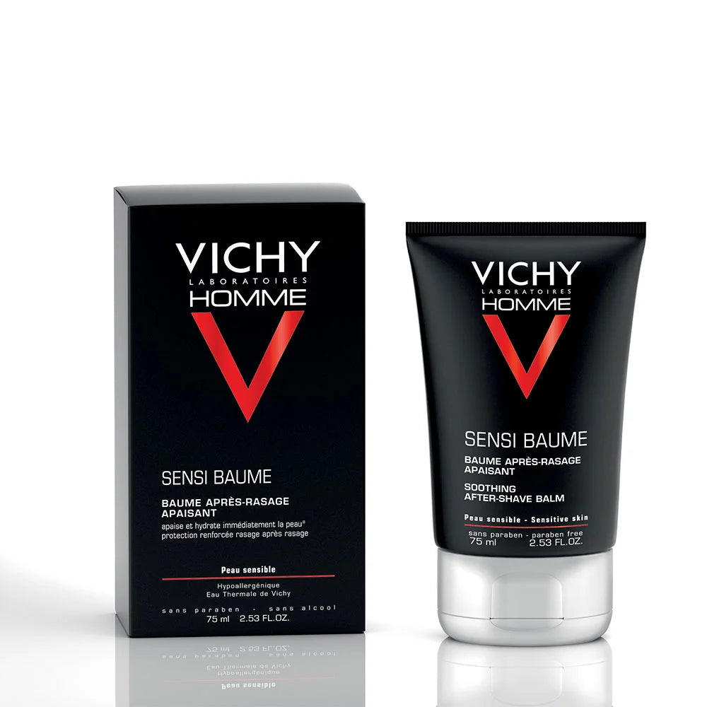 VICHY Homme Sensi Baume vue alternative après-rasage confort peaux sensibles apaisement hydratation eau thermale homme - novaparapharmacie