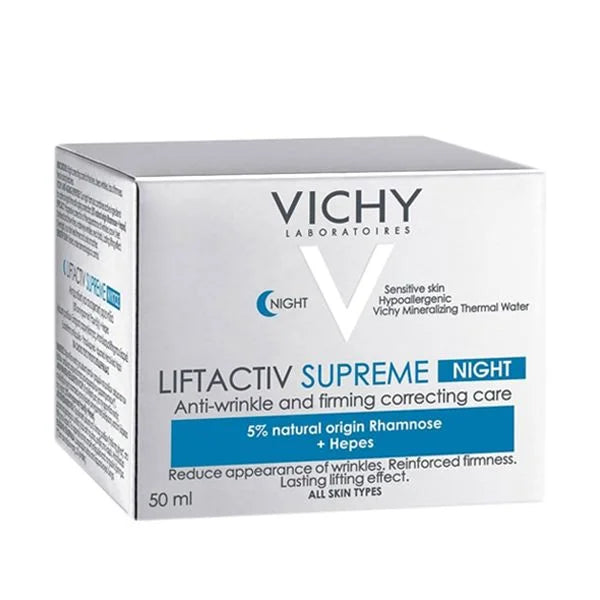 VICHY Liftactiv Suprême Nuit bénéfices crème anti-âge raffermissante rides fermeté eau thermale rhamnose régénération - novaparapharmacie