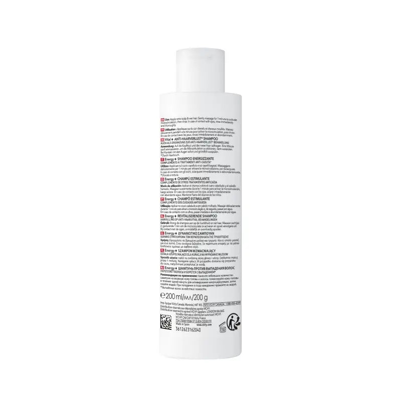 Vichy Dercos Shampooing Énergisant Anti-Chute 200ml Stimulant Croissance Cheveux Aminexil - novaparapharmacie