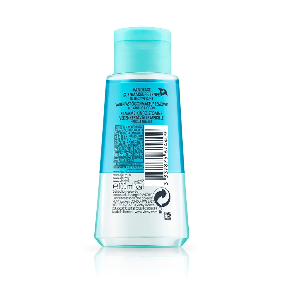 Packaging Vichy Pureté Thermale Démaquillant Yeux 100ml Flacon Biphasé Yeux Sensibles - novaparapharmacie