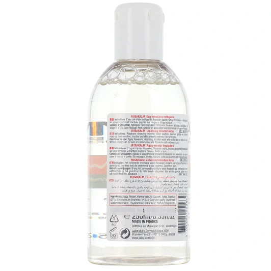 Packaging ACM Rosakalm Eau Micellaire 250ml Flacon Nettoyante Peaux Sensibles Rougeurs - novaparapharmacie