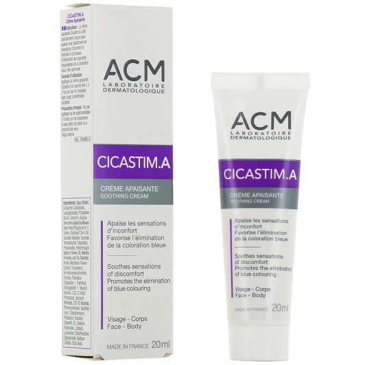 ACM Cicastim Arnica packaging dos crème apaisante bosses coups hématomes bleus ecchymoses arnica composition actifs - novaparapharmacie