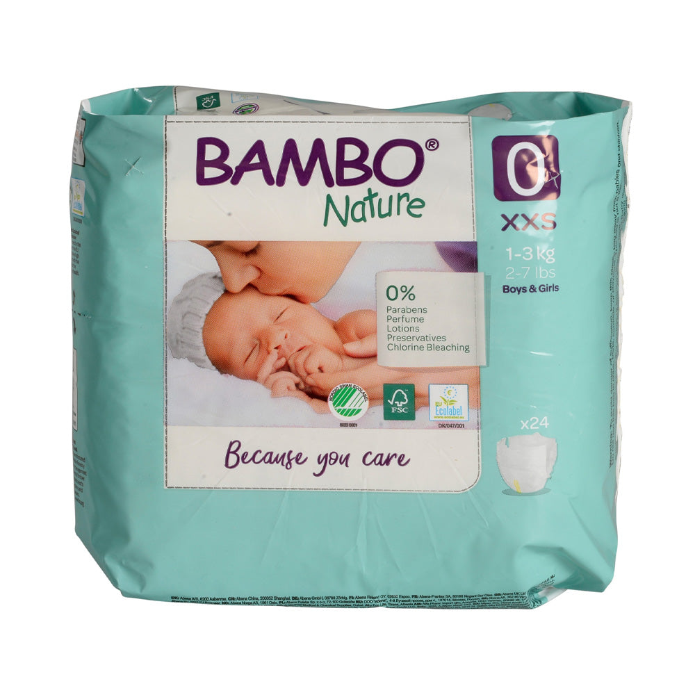 Bambo Nature Pack 4x24 Couches Jetables t0 Prémature 1-3kg nova parapharmacie prix maroc casablanca