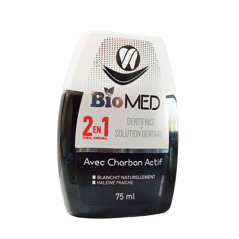 Biomed Dentifrice Charbon 2 en 1 75ml