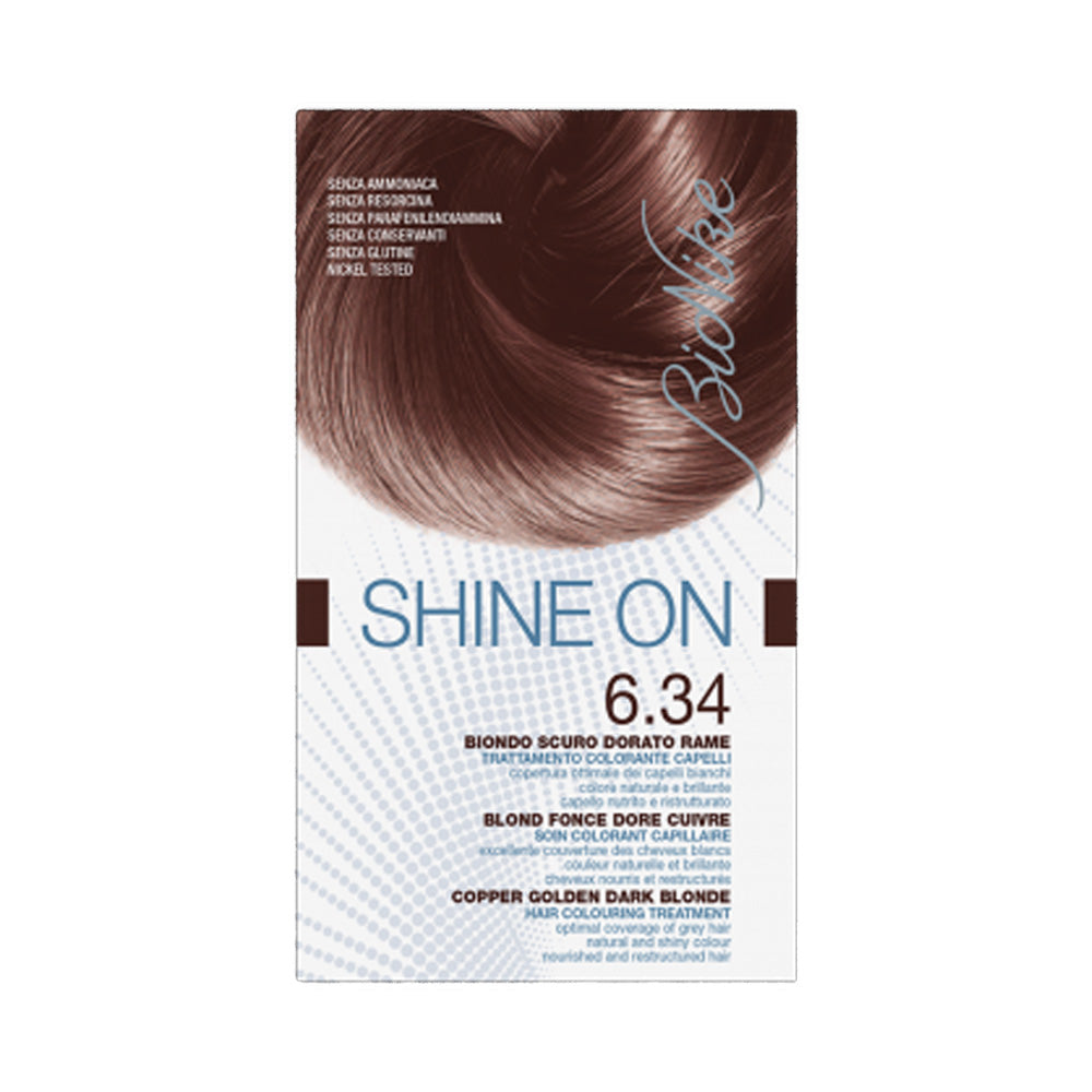 Bionike Shine On 6.34 Blonde Fonce Dore Cuivre Soin Colorant Capillaire - Nova Para