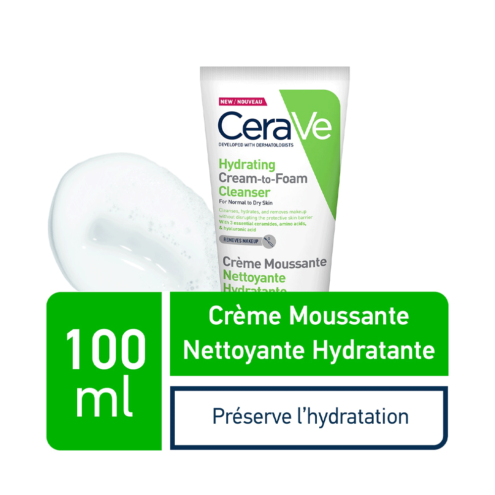 Cerave Crème Moussante Nettoyante Hydratante 100ml nova parapharmacie prix maroc casablanca