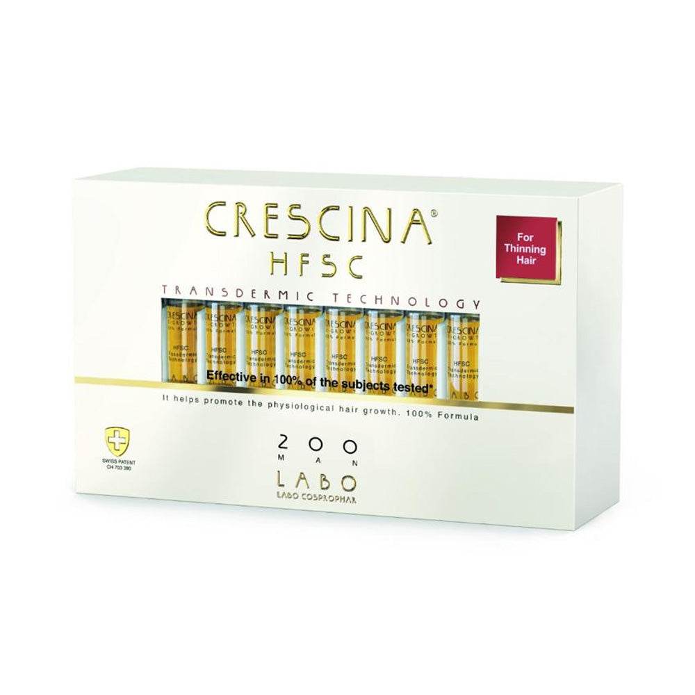Crescina HFSC Transdermic 200 Men Ampoules 20 x 3.5ml Anti-Chute Douce - Nova Parapharmacie