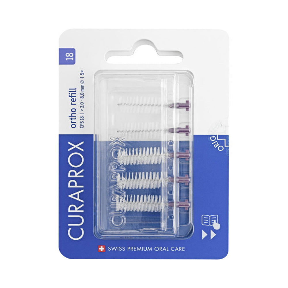 Curaprox Brossettes Interdentaires Rechargeables Ortho, Taille 18 - 5 PCS - Nova Para