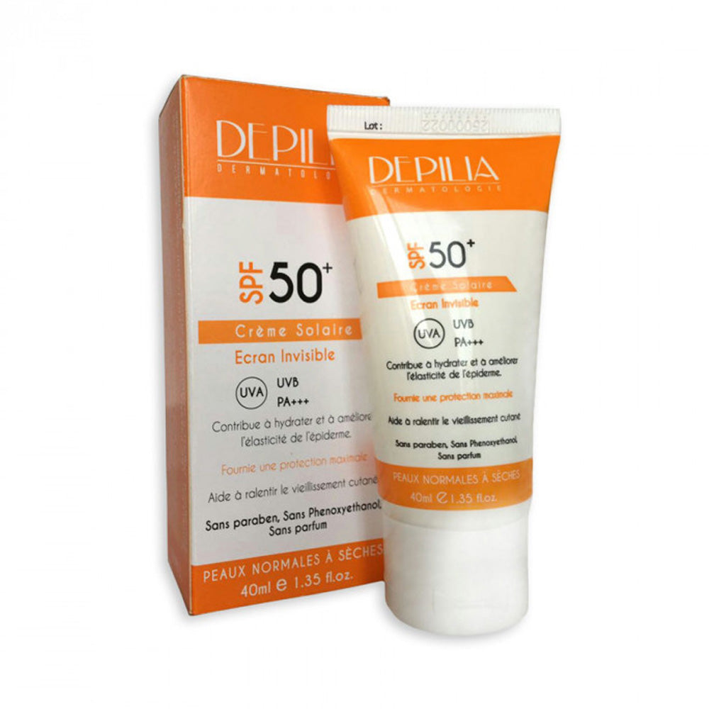 DEPILIA Crème Solaire  Ecran Invisible SPF 50+ 40ml nova parapharmacie prix maroc casablanca