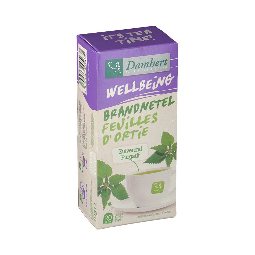 Damhert Wellbeing Tea Time Feuilles D'Ortie Infusion D'Herbes 20+5 Sachets - Nova Para