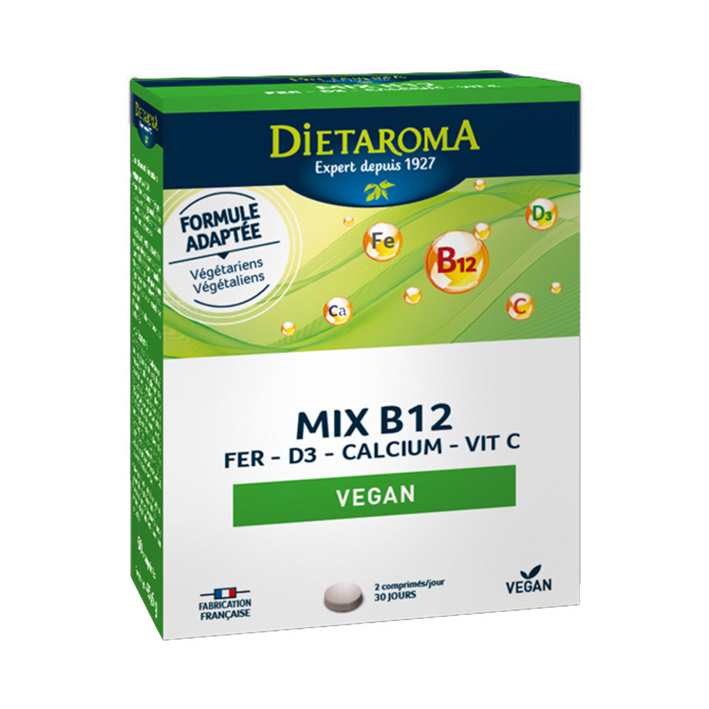 Dietaroma Mix B12 Fer D3 Calcuim Vitamine C 60 Comprimés - Nova Para