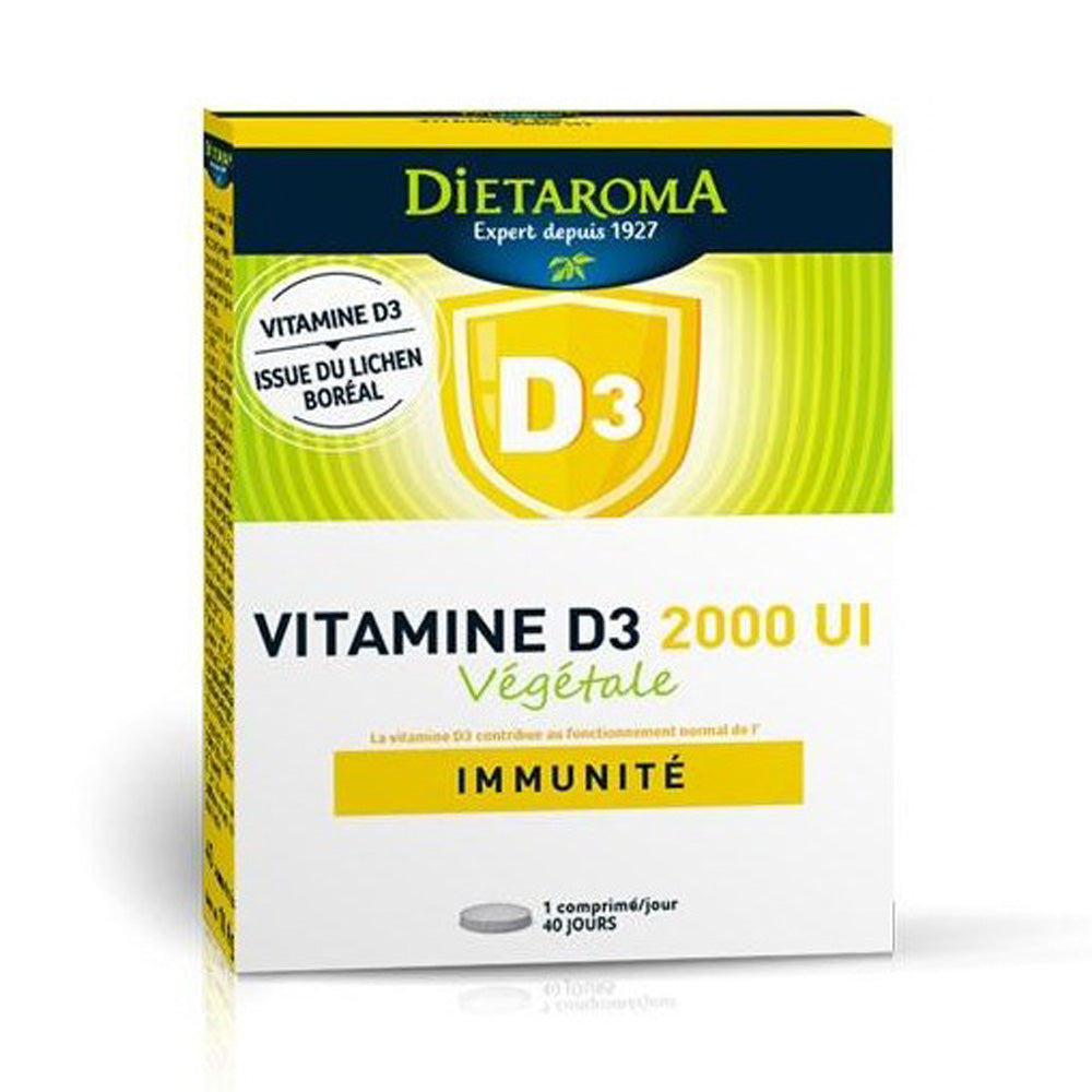 Dietaroma Vitamine D3 2000 UI Végétale 40 Comprimes nova parapharmacie prix maroc casablanca