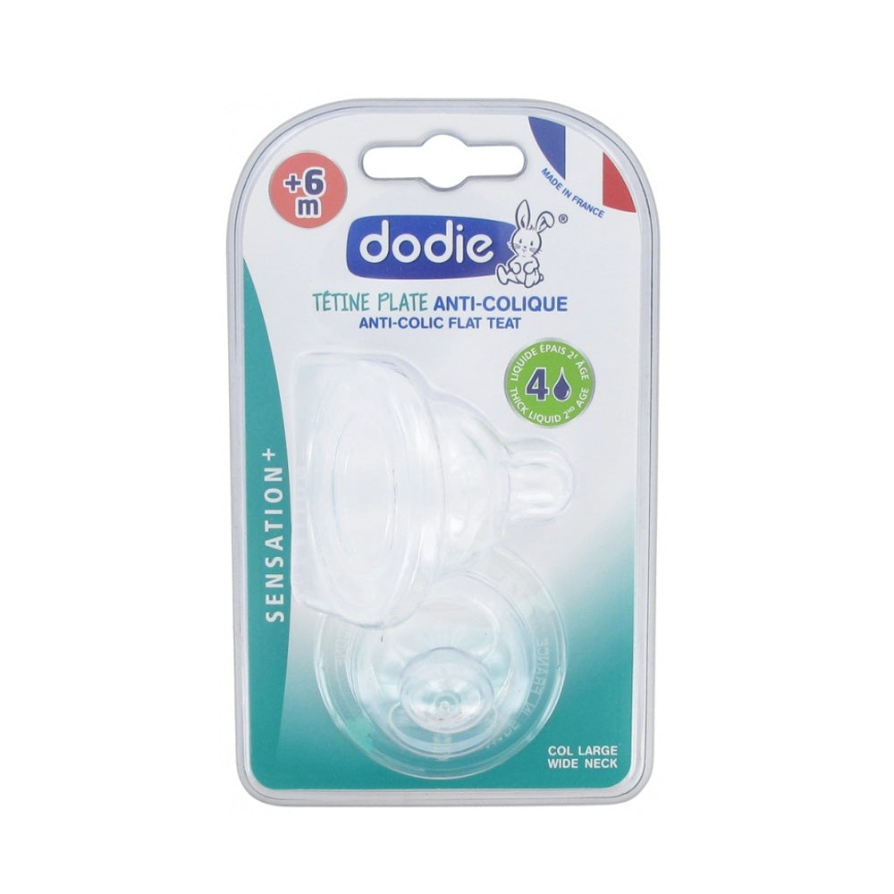 Dodie 2 Tétines Plates Sensation+ Col Large Débit 4 +6m | Nova Para