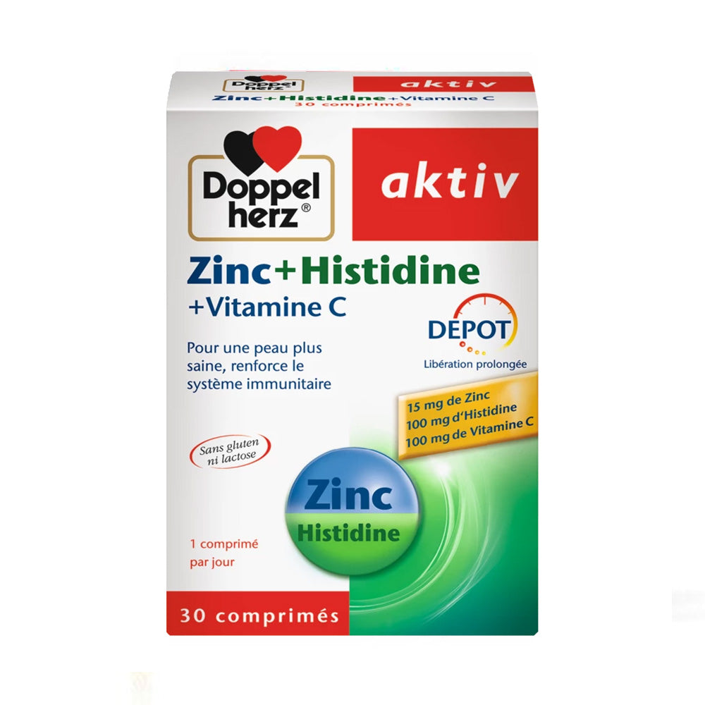 DoppelHerz Zinc + Histidine + Vitamine C 30 Capsules nova parapharmacie prix maroc casablanca