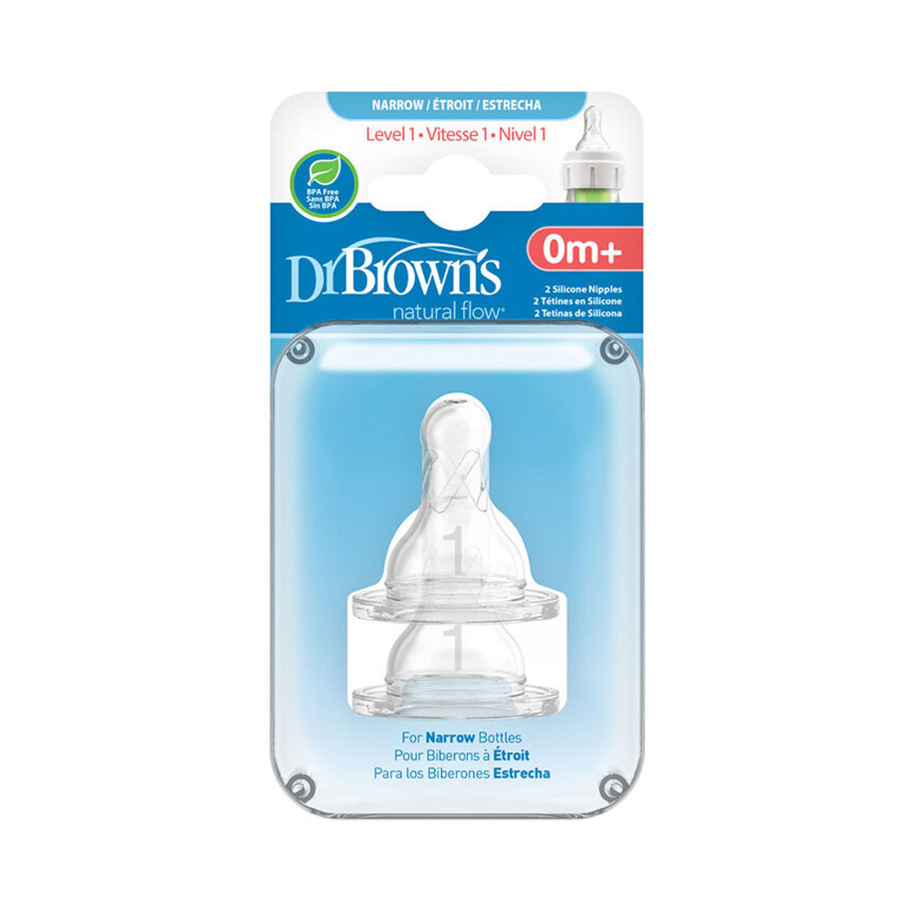 Dr Brown's 2 Tétines Col étroit L1 +0m 302-INTL - Nova Para