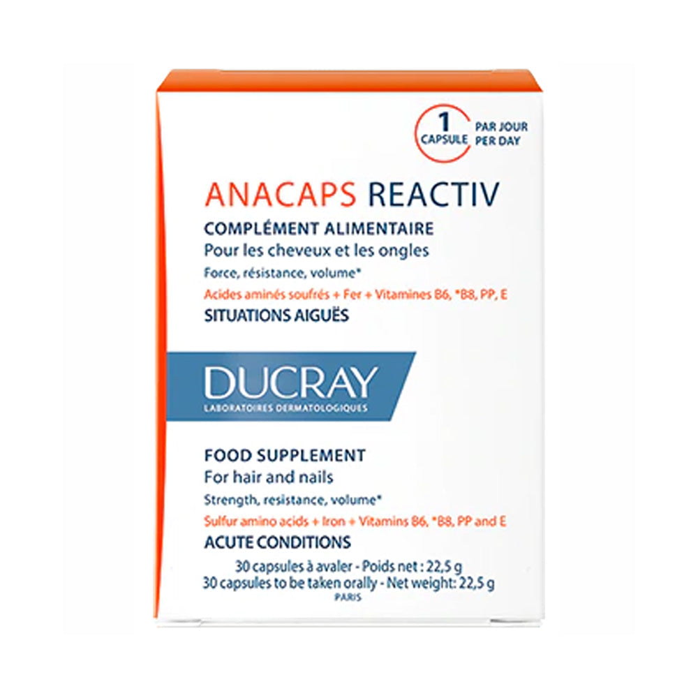 Ducray Anacaps Reactiv Complement Alimentaire 30 Capsules nova parapharmacie prix maroc casablanca