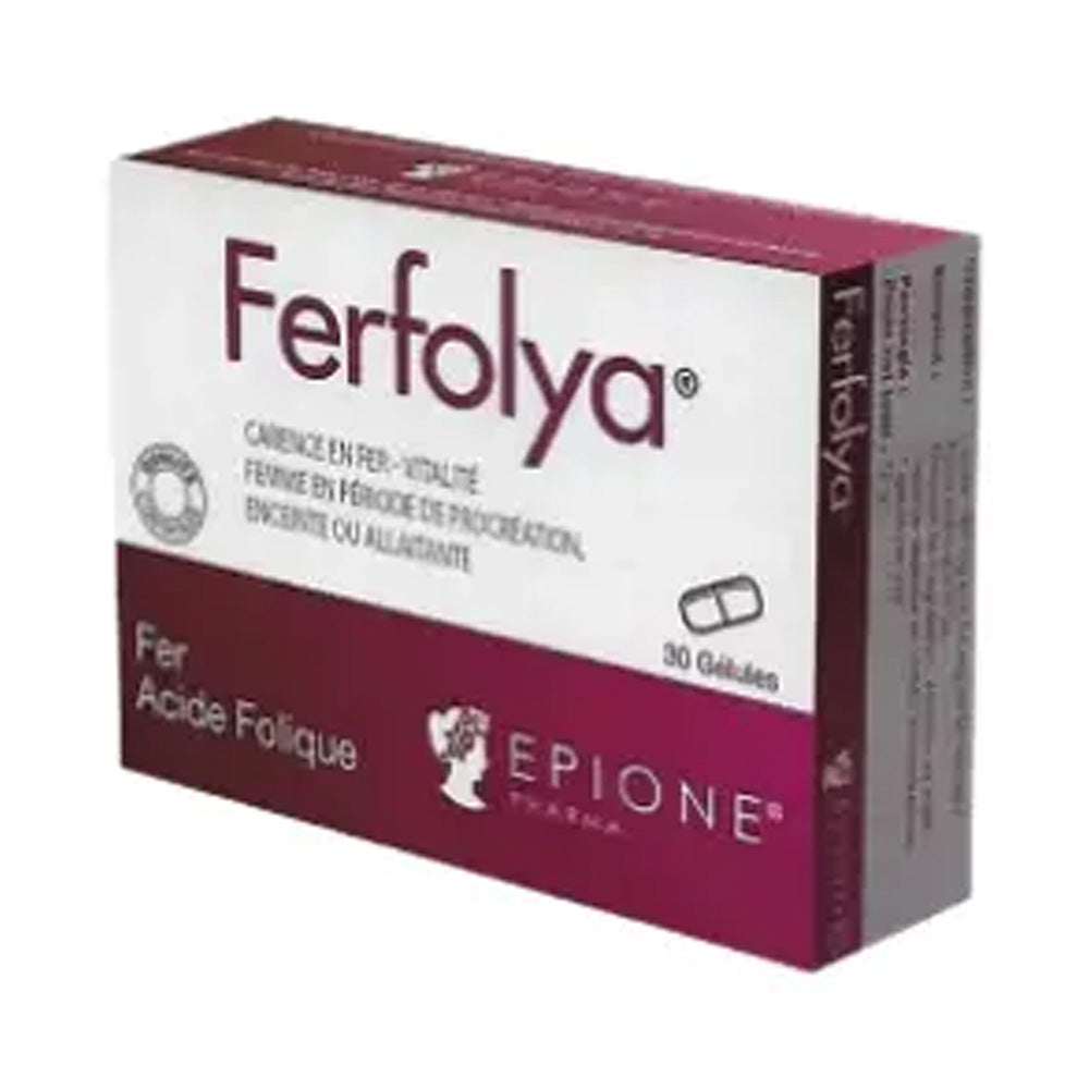 Ferfolya Fer Acide Folique 30 Gélules - Nova Para